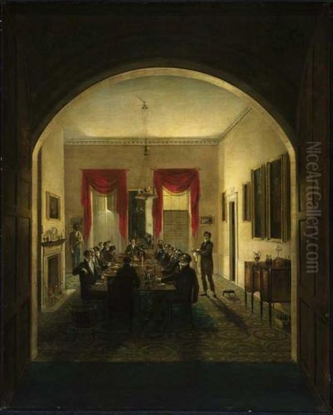 The Dinner Party. Oil Painting by Henry Sargent