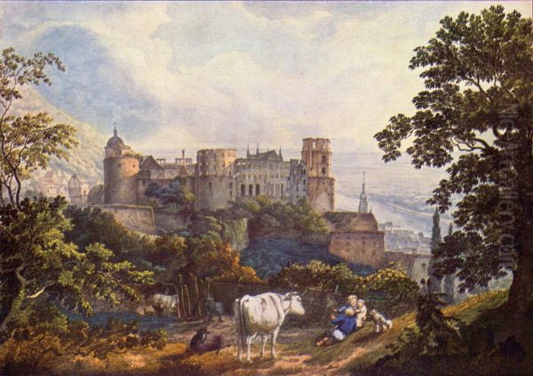 Heidelberg Castle Oil Painting by Karl Philipp Fohr