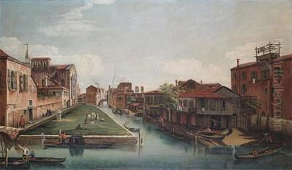 View Of Santa Maria Dei Servi In Cannaregio, Venice Oil Painting by (Giovanni Antonio Canal) Canaletto