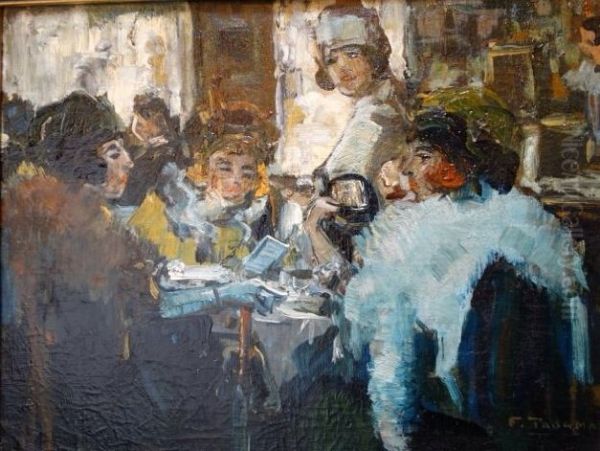 Luncing Ladies Oil Painting by Fokko Tadama