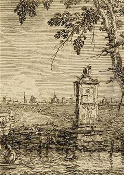 The Tombstone Oil Painting by (Giovanni Antonio Canal) Canaletto