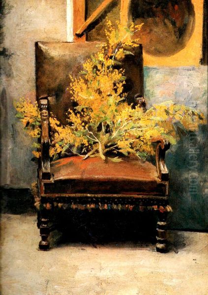 Mimosa (Silla con flores) Oil Painting by Cristobal Rojas