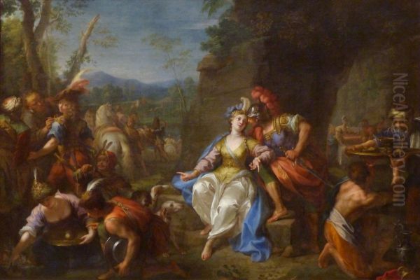 The Hunting Party with Dido and Aeneas Oil Painting by Jean Raoux