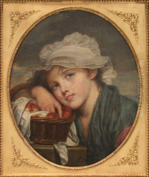 La jeune fille au panier Oil Painting by Jean-Baptiste Greuze