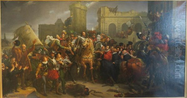 Henri IV entered Paris on 22 March 1594 Oil Painting by Francois Gerard