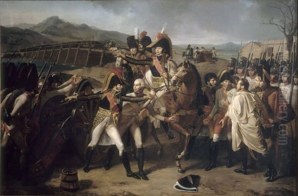 La surprise du pont du Danube, 14 novembre 1805 Oil Painting by Guillaume Guillon-Lethiere