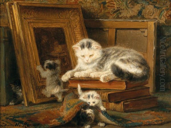 Hide and seek Oil Painting by Henriette Ronner-Knip