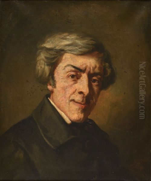 Jules Michelet Oil Painting by Thomas Couture