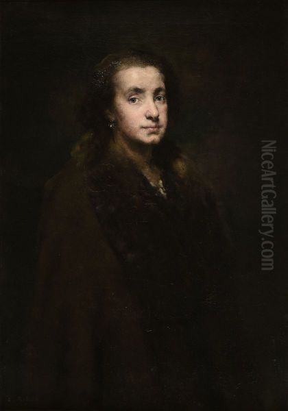 Portrait de ma fille Oil Painting by Augustin Theodule Ribot