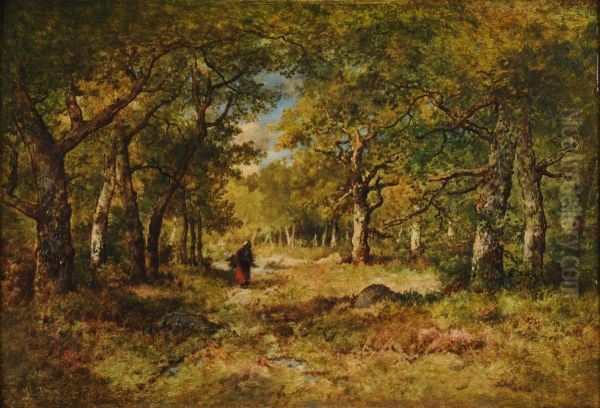 Foret de Fontainebleau Oil Painting by Narcisse Virgilio Diaz