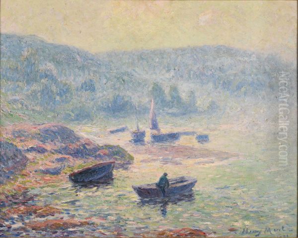 Brume sur la riviere a Pont-Aven Oil Painting by Henry Moret