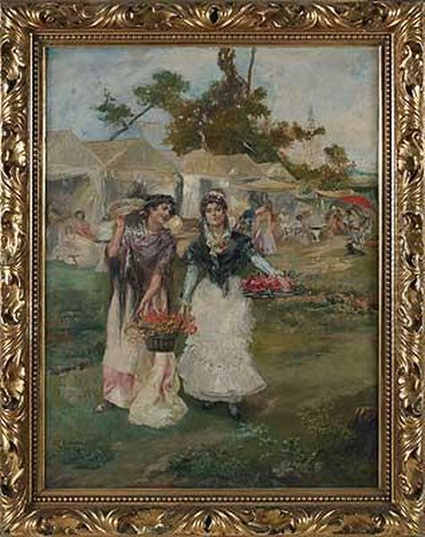 Heiteres Zigeunerlager Oil Painting by Alfonso Canaveral Y Perez