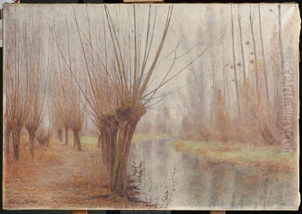 La Vesle en novembre a Jonchery-sur-Vesle Oil Painting by Paul Bocquet