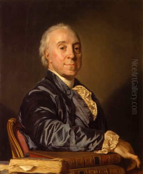 Portrait of Joseph de Lassone (1717-1788) Oil Painting by Joseph-Siffred Duplessis