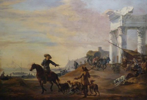 Departure for the Hunt Oil Painting by Jan Weenix