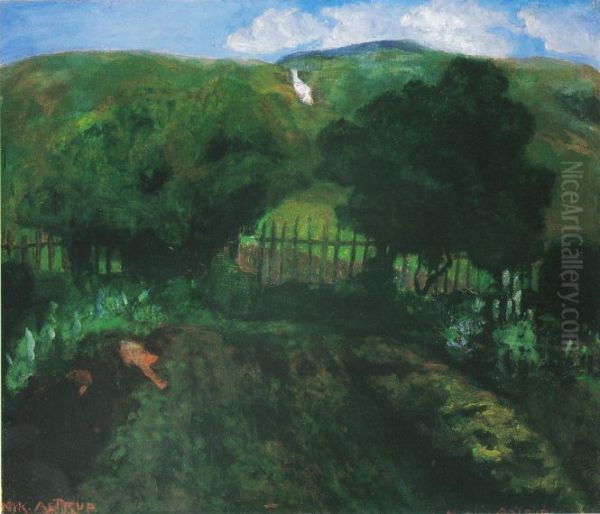 Prestegardshagen Oil Painting by Nikolai Astrup