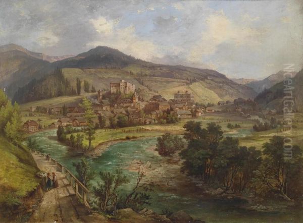 View Of Gmund In Carinthia Oil Painting by Jacob Canciani