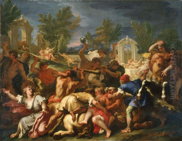 The Battle of the Lapiths and Centaurs Oil Painting by Sebastiano Ricci