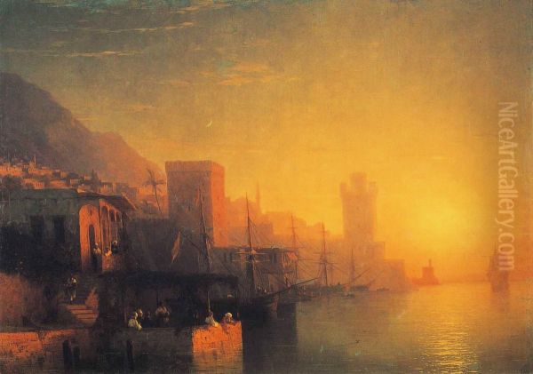 The Island of Rhodes Oil Painting by Ivan Aivazovsky