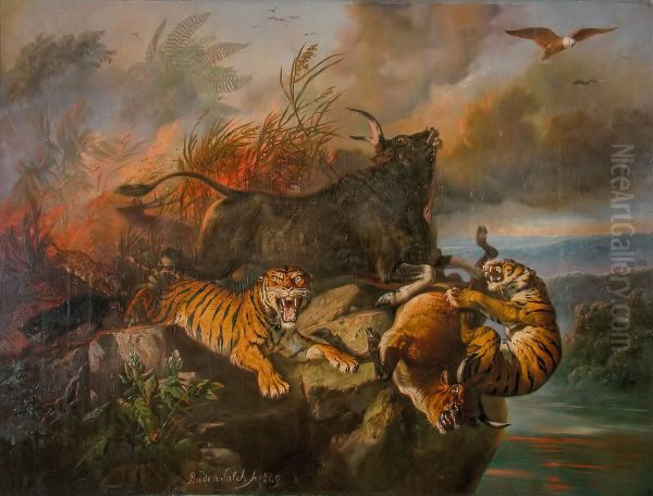 Forest fire Oil Painting by Raden Saleh