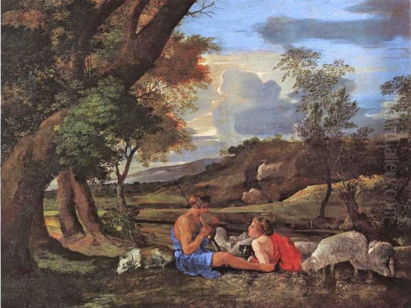 Scene pastorale Oil Painting by Nicolas Poussin