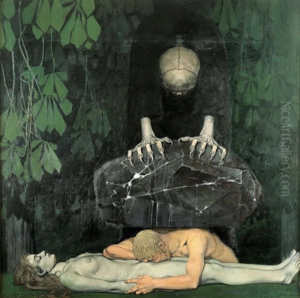 Grief Oil Painting by Oskar Zwintscher