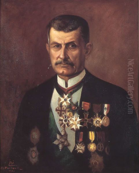 Portrait de Vicomte Philippe de Tarrazi (1865 - 1956). Oil Painting by Moustafa Farroukh