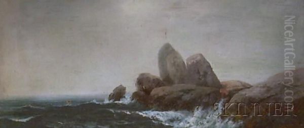 View Of A Rocky Coast Oil Painting by George Edward Candee