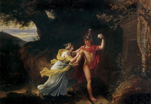 AriadneandTheseus Oil Painting by Jean-Baptiste Regnault