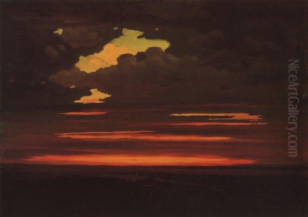 Sunset Oil Painting by Arkhip Kuindzhi