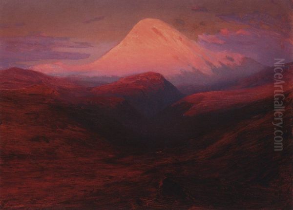 Kazbek in the evening Oil Painting by Arkhip Kuindzhi