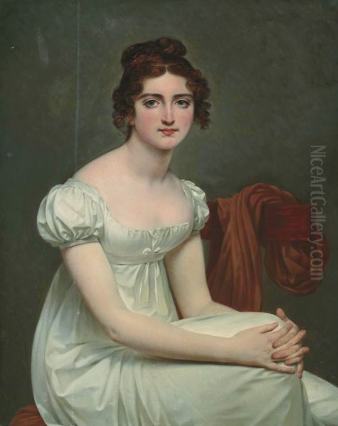 Helene Charlotte Pauline Dessolles (1803-1864) Oil Painting by Antoine-Jean Gros