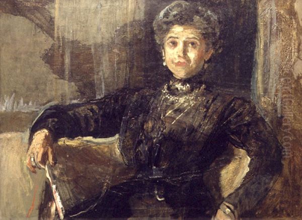 Senora de Alvarez Oil Painting by Ignacio Pinazo Camarlench