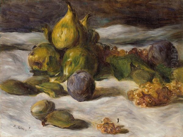 Nature morte aux fruits (figues et groseilles) Oil Painting by Pierre-Auguste Renoir