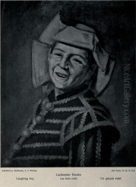 Laughing boy in jester costume Oil Painting by Frans Hals