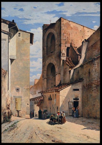 Antica porta a Pinti Oil Painting by Odoardo Borrani