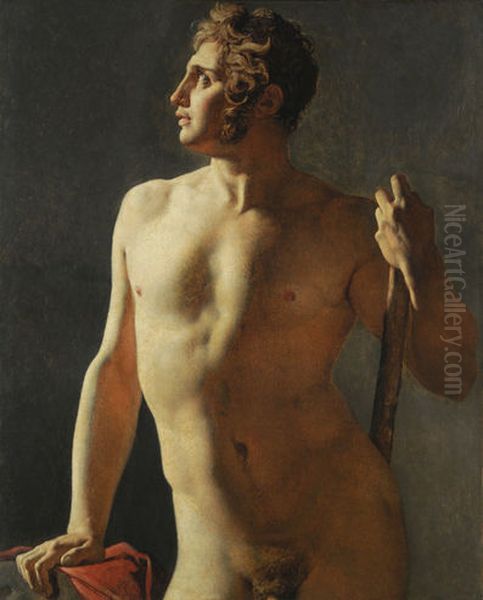 Torso (Painted Half-Figure) Oil Painting by Jean-Auguste-Dominique Ingres