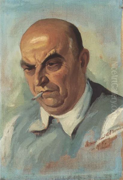 Portrait of Architect Mardiros Altounian. Oil Painting by Moustafa Farroukh