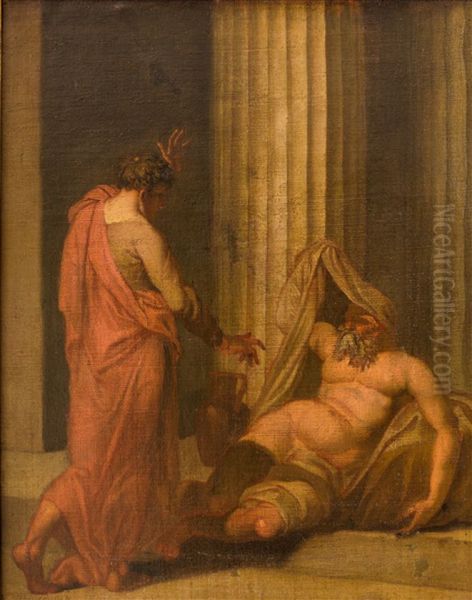 Alexander den Store og Diogenes. Oil Painting by Nicolai Abildgaard