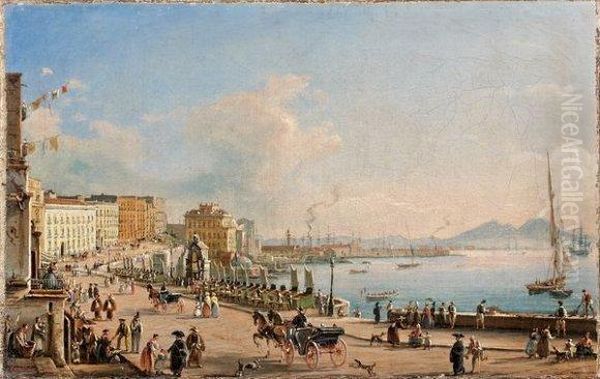 Le Port De Naples Oil Painting by Salvatore Candido