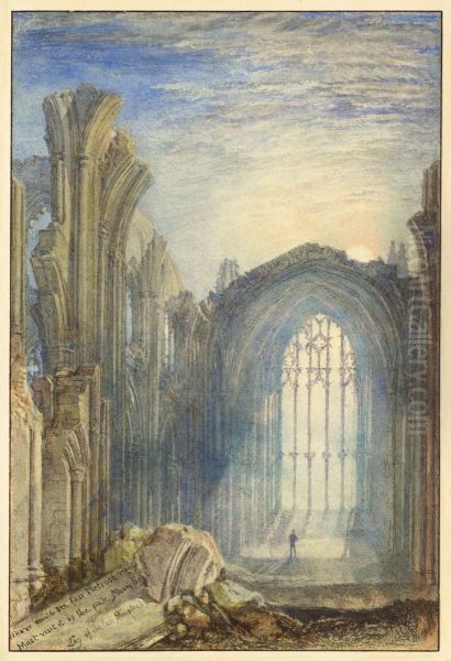 Melrose Abbey Oil Painting by J. M. W. Turner