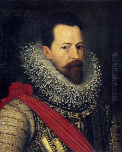 Portrait of the condottiere Alexander (Alessandro) Farnese, Duke of Parma, Governor of the Netherlands (1545-1592) Oil Painting by Otto van Veen