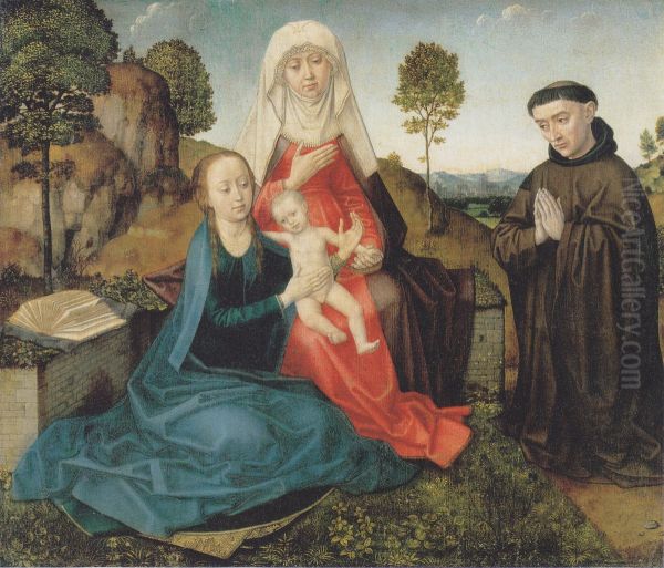 The Virgin and Child with a Franciscan Founder Oil Painting by Hugo Van Der Goes