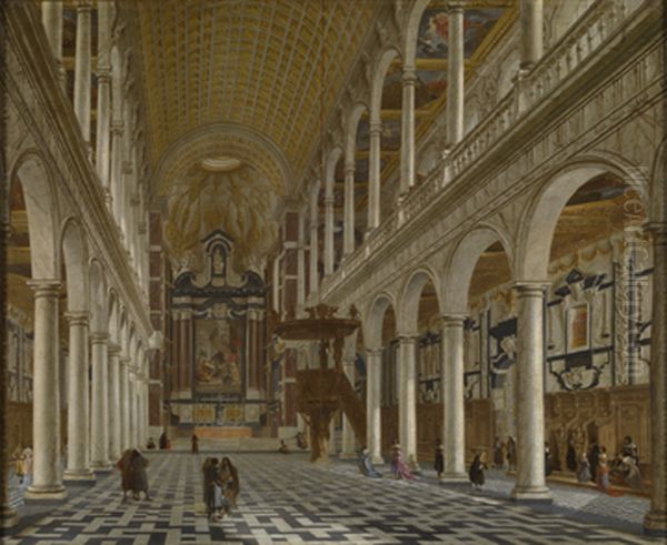 Interior of the Saint Carolus-Borromeus Church in Antwerp Oil Painting by Hieronymus Janssens