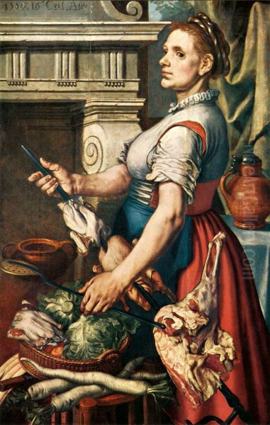 Die Kochin Oil Painting by Pieter Aertsen