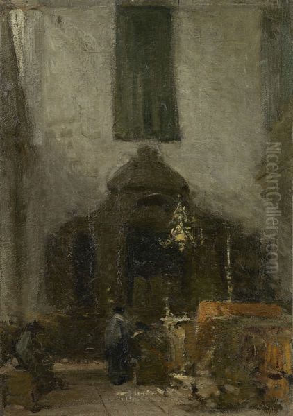 Interieur van de Portugese synagoge te Den Haag Oil Painting by Johannes Bosboom