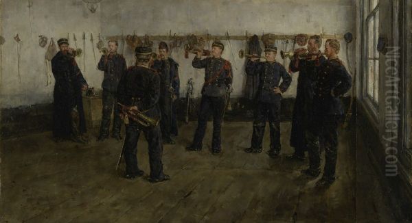 De repetitie van het signaal Oil Painting by Isaac Israels