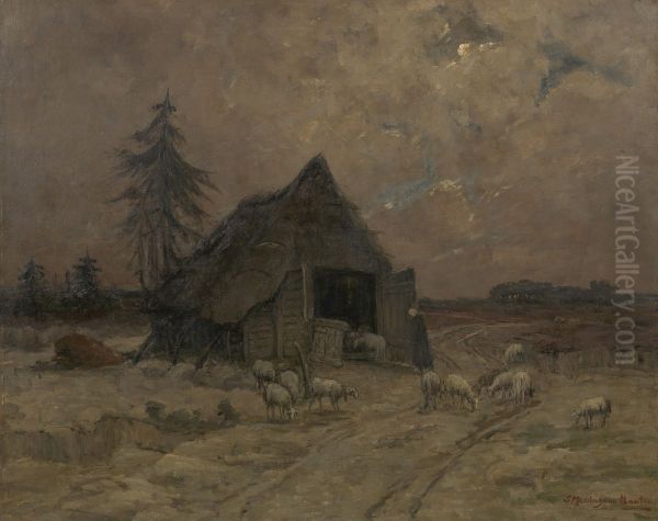 Op de Veluwe, de heide van Bennekom Oil Painting by Sina Mesdag-van Houten