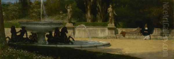 Romeins park (Opus nr. CLXXXIV) Oil Painting by Lawrence Alma-Tadema