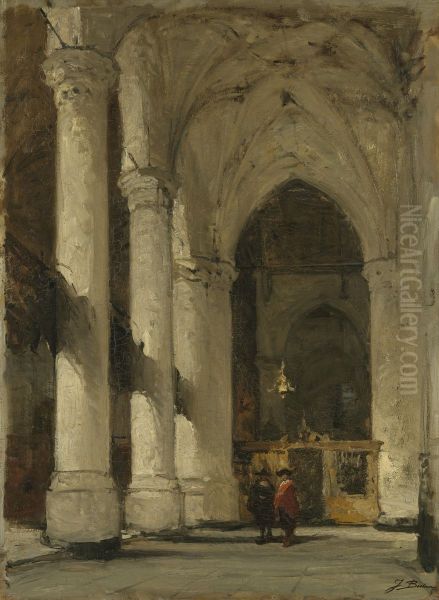 The Great or St James' Church in The Hague Oil Painting by Johannes Bosboom